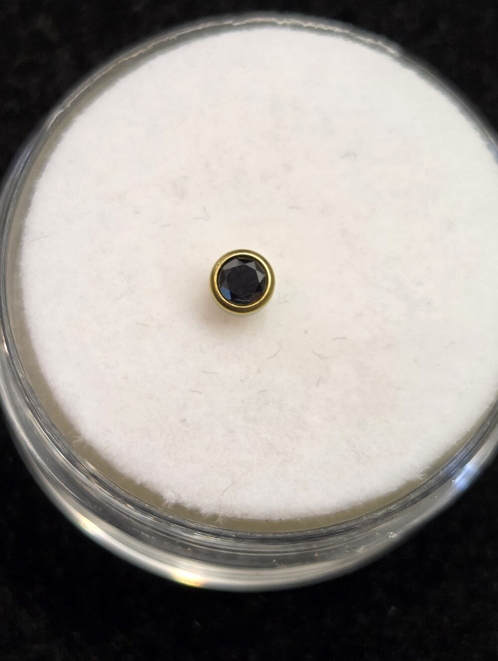 NeoMetal Threadless Bezel Faceted Black Gem End 3mm